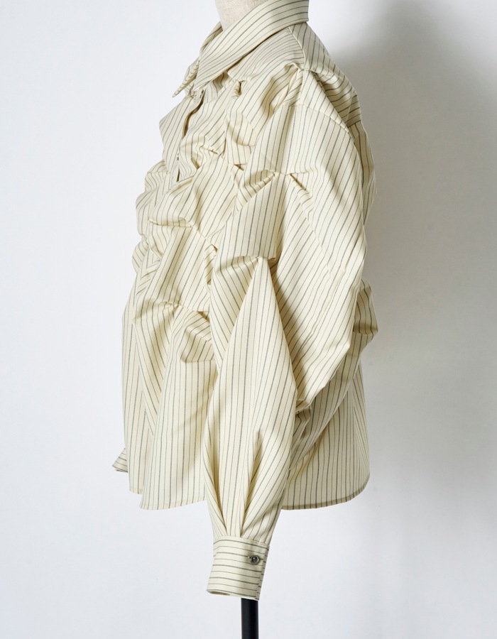 Snowflake Stripe Shirt / ivory