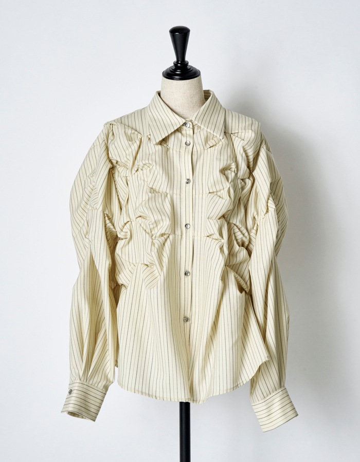 Snowflake Stripe Shirt / ivory