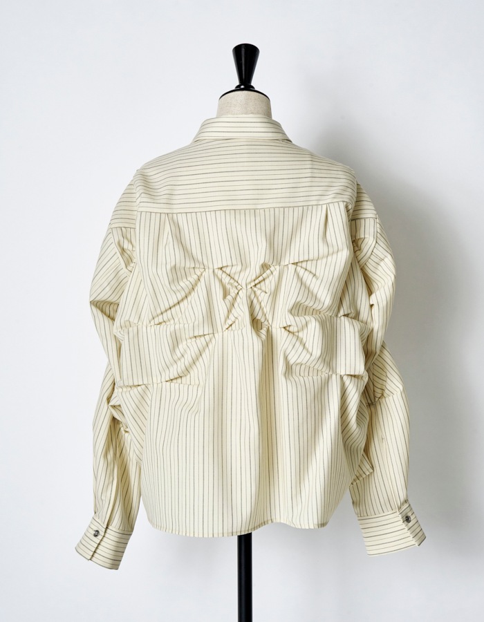 Snowflake Stripe Shirt / ivory