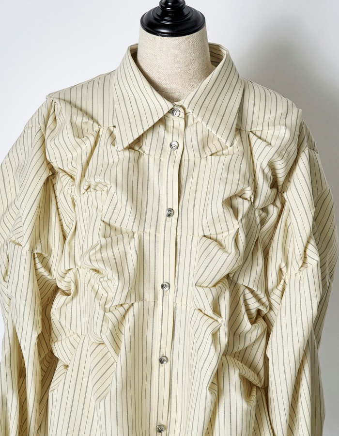 Snowflake Stripe Shirt / ivory