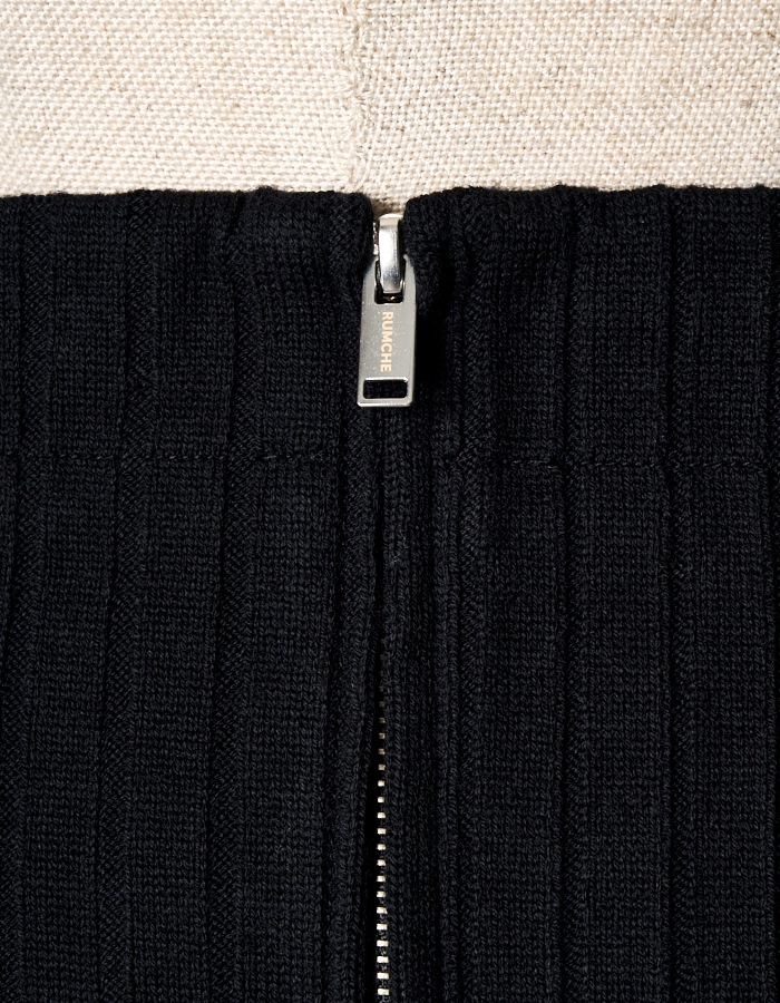Knit Bonding Typewriter Skirt / black