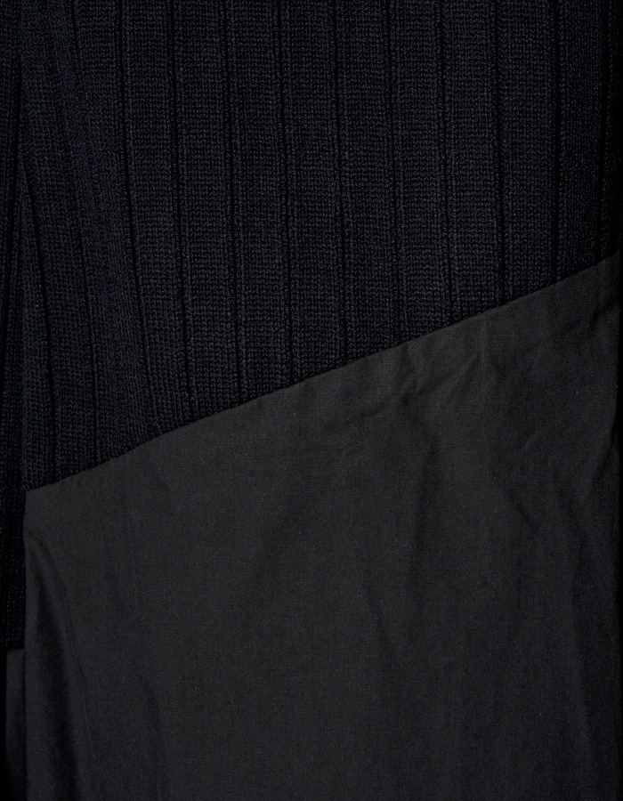 Knit Bonding Typewriter Skirt / black