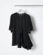 Moon Ruffle Cutsew Tops / black
