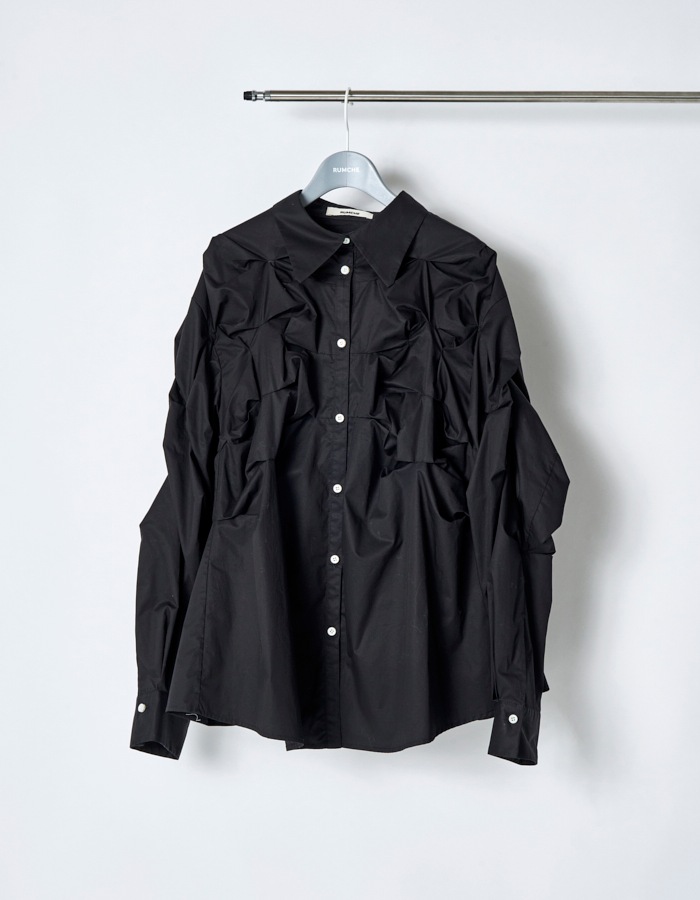 Snowflake Cotton Shirt / black