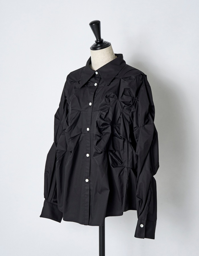 Snowflake Cotton Shirt / black