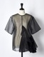Moon Ruffle Sheer Tops / black