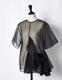 Moon Ruffle Sheer Tops / black