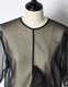 Moon Ruffle Sheer Tops / black