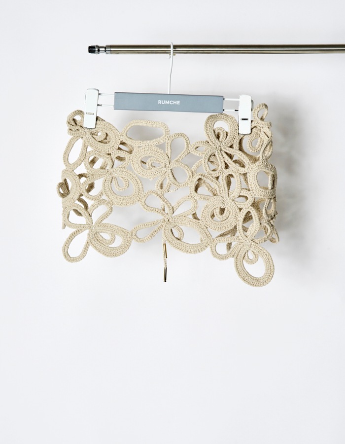 Flower Bond Yarn Belt / beige