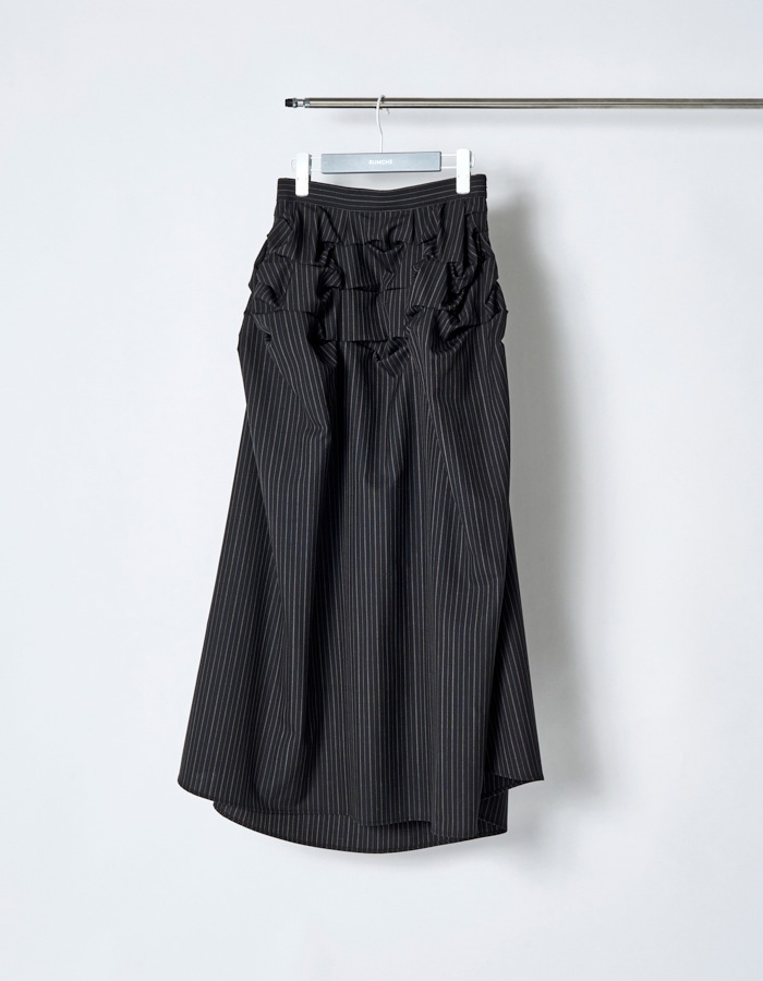 Snowflake Stripe Skirt / black