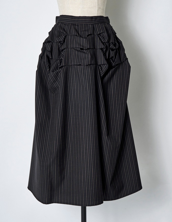 Snowflake Stripe Skirt / black