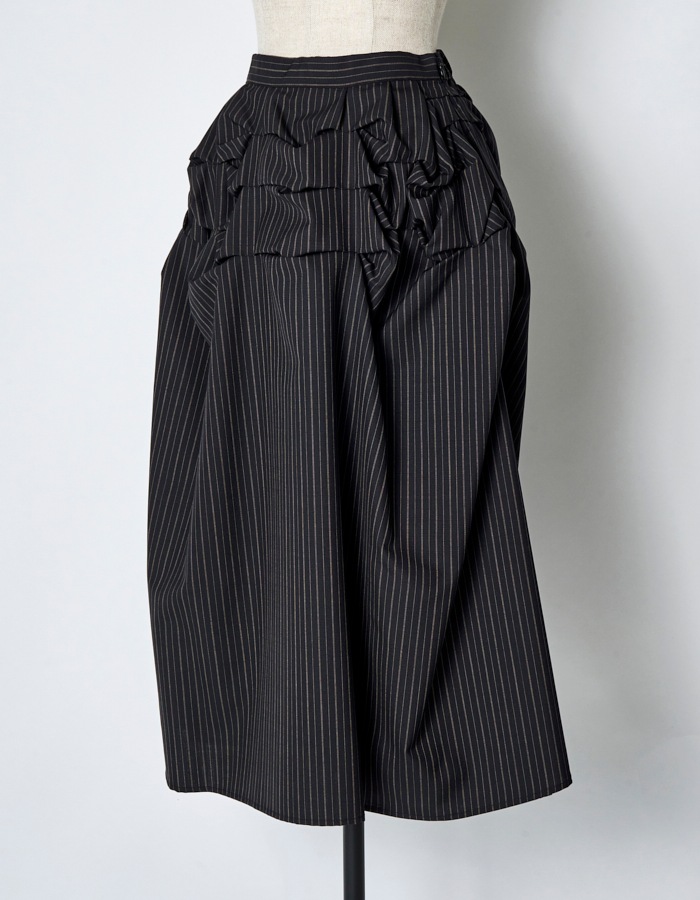 Snowflake Stripe Skirt / black
