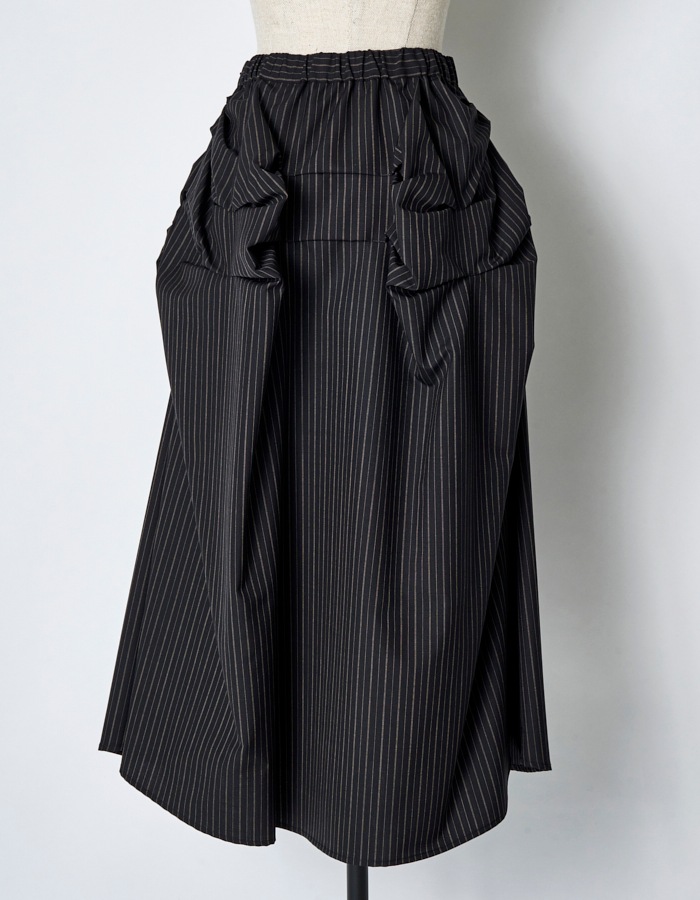 Snowflake Stripe Skirt / black