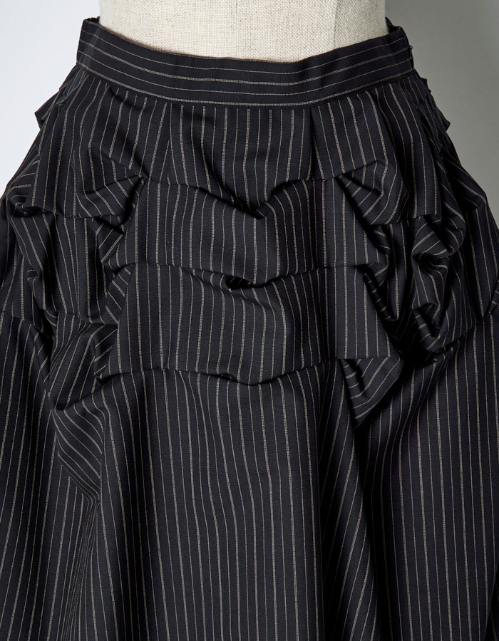Snowflake Stripe Skirt / black