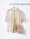 Moon Ruffle Sheer Tops / beige