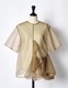 Moon Ruffle Sheer Tops / beige
