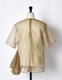 Moon Ruffle Sheer Tops / beige