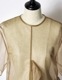 Moon Ruffle Sheer Tops / beige