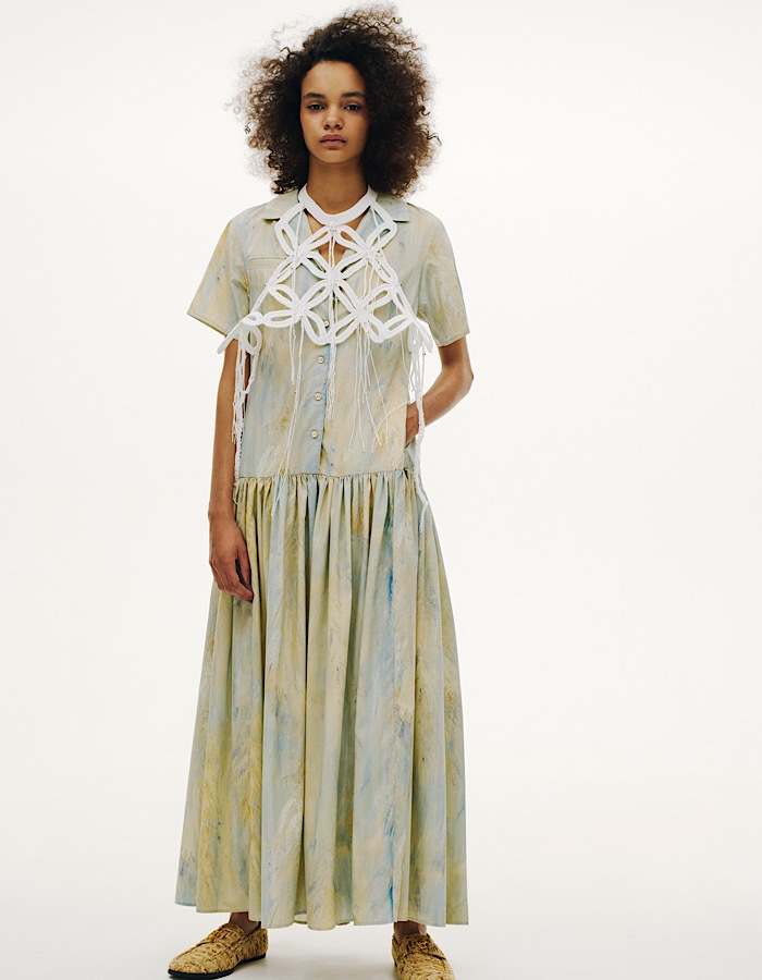 Leaf Fringe Bond Yarn Bustier / white