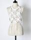 Leaf Fringe Bond Yarn Bustier / white