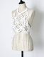 Leaf Fringe Bond Yarn Bustier / white