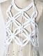 Leaf Fringe Bond Yarn Bustier / white