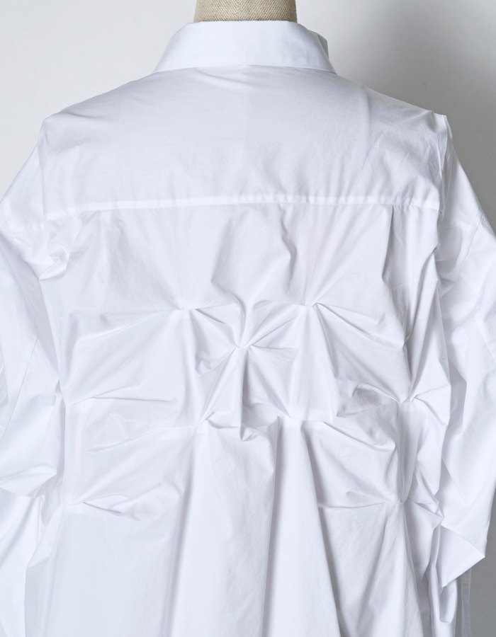 Snowflake Cotton Shirt Dress / white