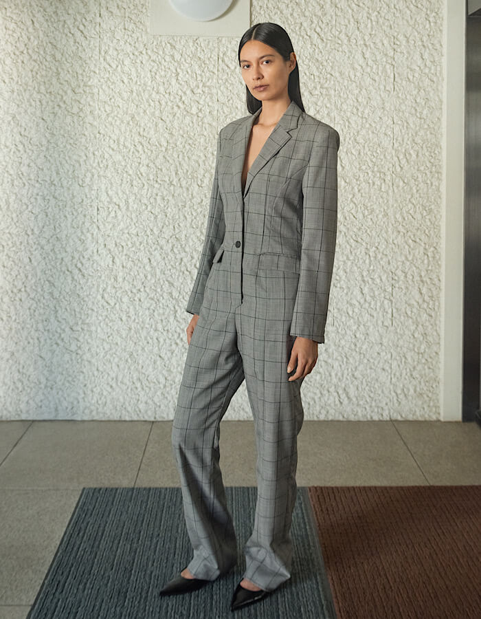 Check Jacket All-in-one / black