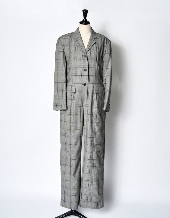 Check Jacket All-in-one / black