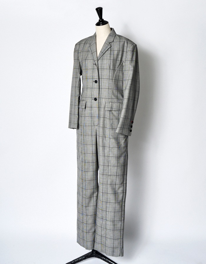 Check Jacket All-in-one / black