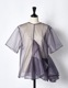 Moon Ruffle Sheer Tops / gray