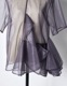 Moon Ruffle Sheer Tops / gray
