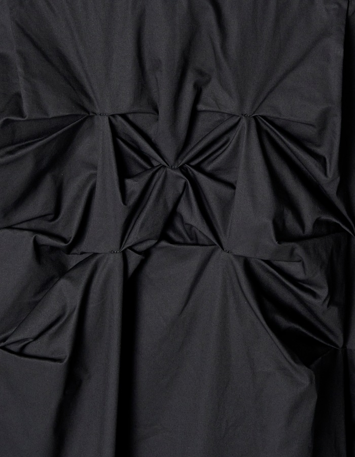 Snowflake Cotton Shirt Dress / black