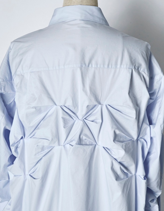 Snowflake Cotton Shirt Dress / sax