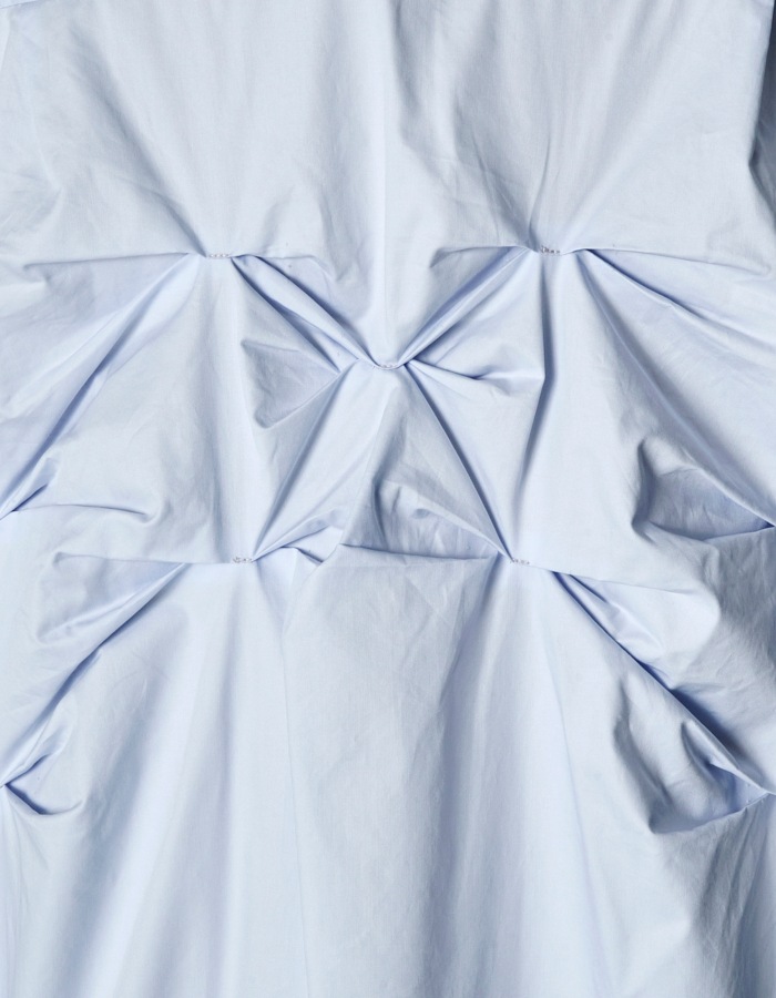 Snowflake Cotton Shirt Dress / sax