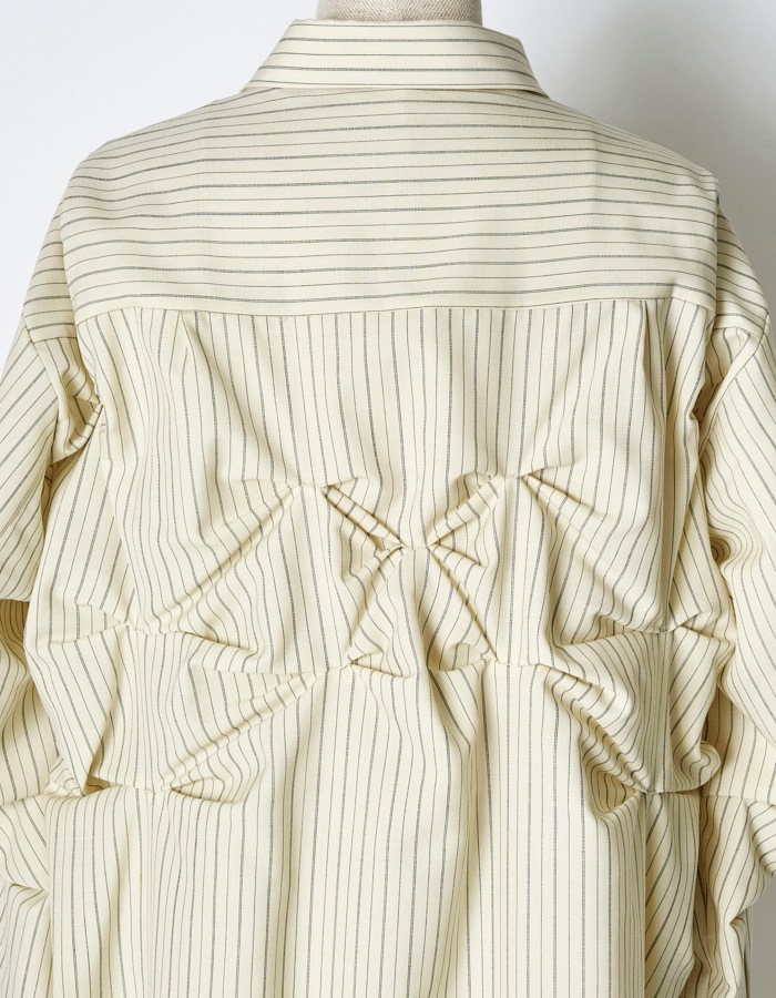 Snowflake Shirt Dress / ivory stripe