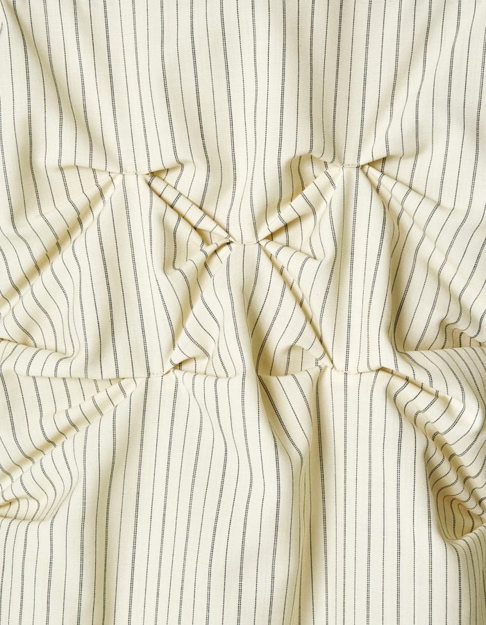 Snowflake Shirt Dress / ivory stripe