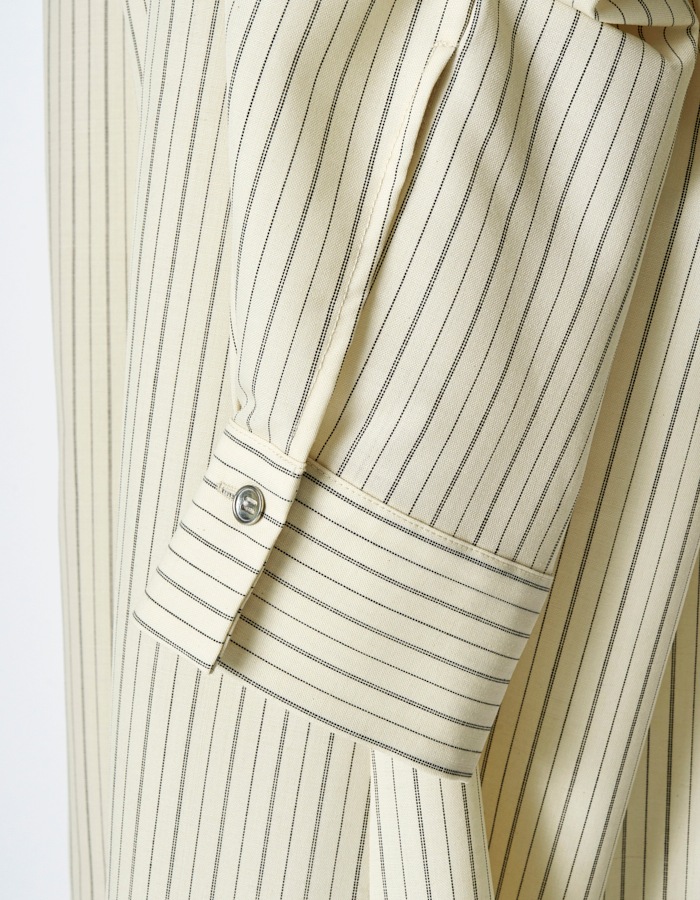 Snowflake Shirt Dress / ivory stripe