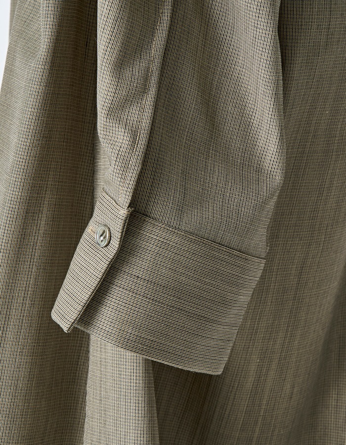 Snowflake Shirt Dress / beige check