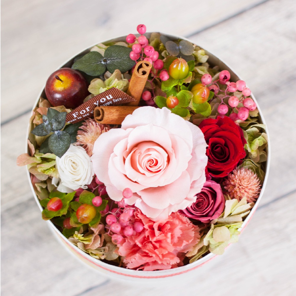 プリザーブドフラワー 『Box Flower パリのケーキ屋さん