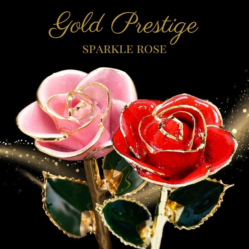 プリザーブドフラワー 『ゴールドプレスティージ スパークルローズ』
