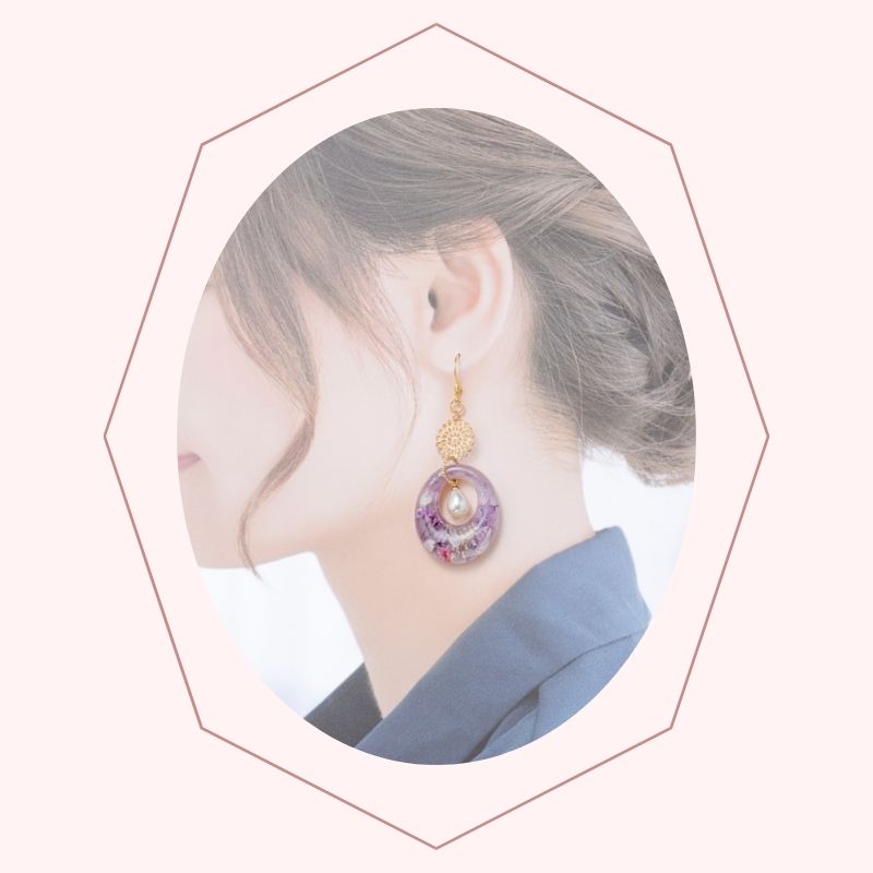 アクセサリー イヤリング ピアス 『perle vioret ペルル バイオレット』