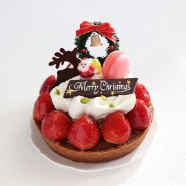 ＜店舗受取＞【銀座ブールミッシュ】沖縄リウボウオリジナル　Xmas 苺タルト（4号）