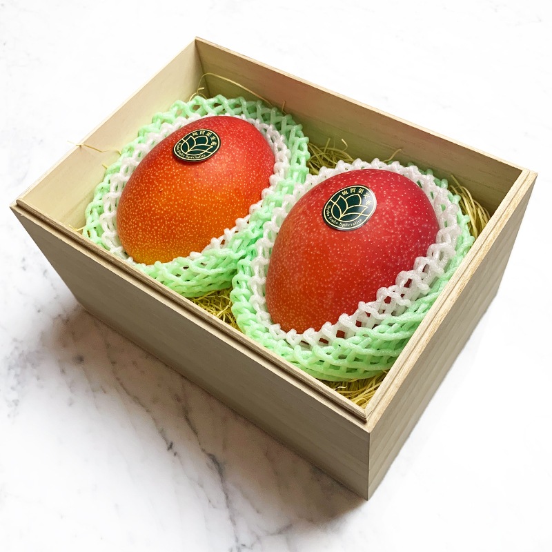 琉貿果実苑】宮崎県産完熟マンゴー 2個 桐箱入り | ct1249