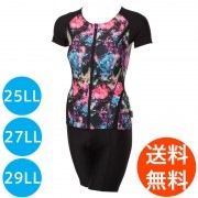 SALE70％OFF　日本製プリント半袖セパレート水着　25LLL　27LLL　29LLL　JAB010CD|25LLL〜29LLL（8L〜10L)|水着（レディース）