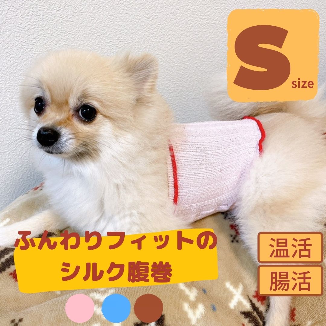 ふんわりフィットのシルク腹巻き Sサイズ 小型犬用 腹巻 シルク 日本製