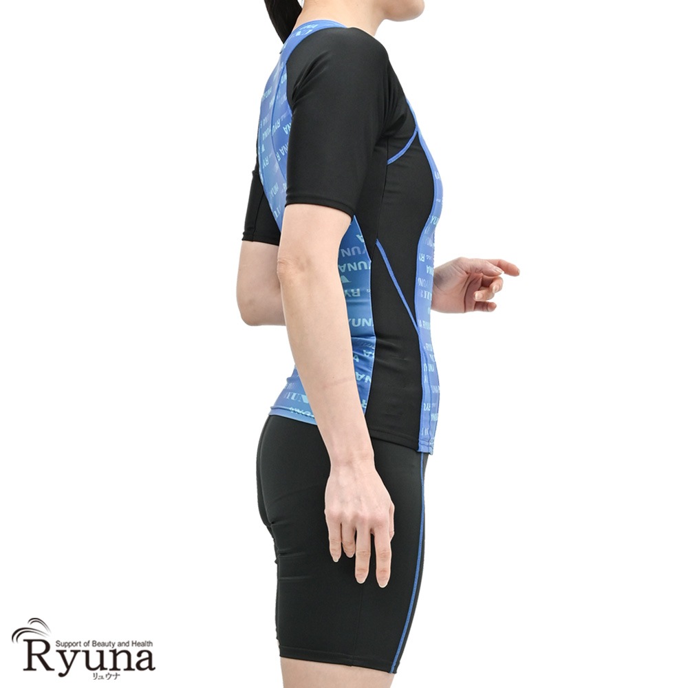 婦人 レディース 水着 ジム用水着 フィットネス水着 半袖 袖あり セパレート フルジップ ファスナー 体型カバー 柄 ロゴ 9M 11L 13L 15LL 17LL 19LL 21LL 23LL 40代 50代 60代 70代 大きいサイズ NB2511R NB2514M NB2514R