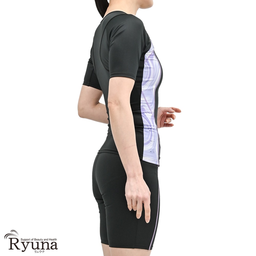 婦人 レディース 水着 ジム用水着 フィットネス水着 半袖 袖あり セパレート フルジップ ファスナー 体型カバー 柄 ロゴ 9M 11L 13L 15LL 17LL 19LL 21LL 23LL 40代 50代 60代 70代 大きいサイズ NB2511R NB2514M NB2514R