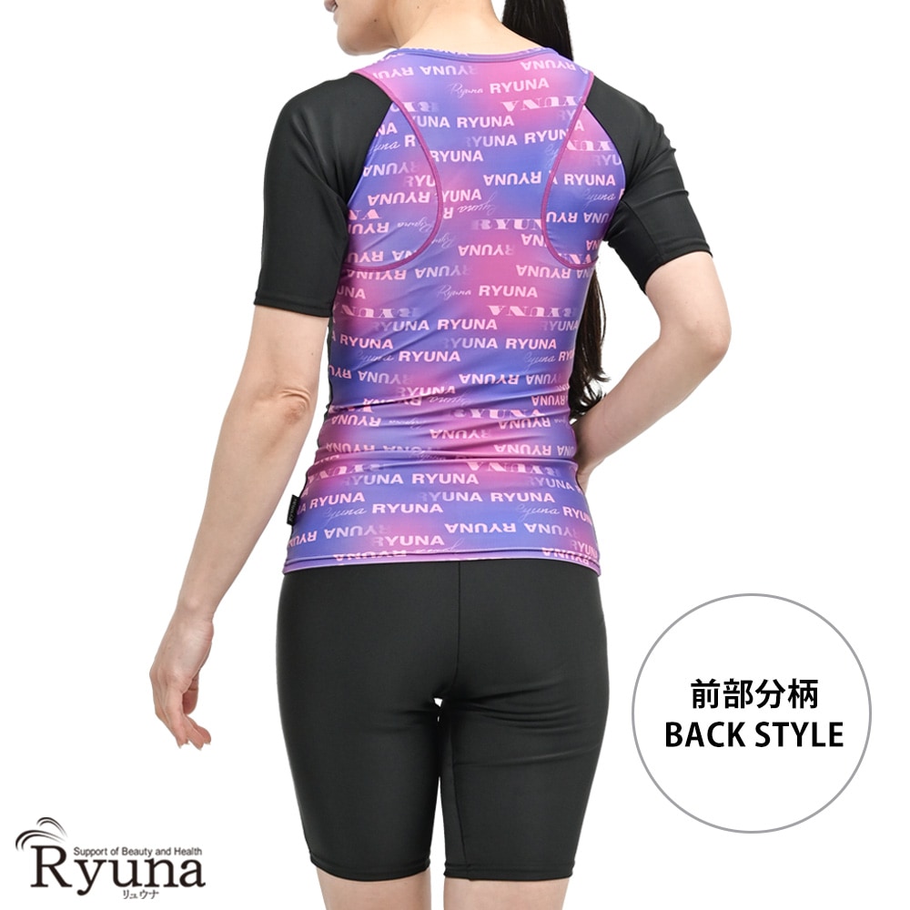 婦人 レディース 水着 ジム用水着 フィットネス水着 半袖 袖あり セパレート フルジップ ファスナー 体型カバー 柄 ロゴ 9M 11L 13L 15LL 17LL 19LL 21LL 23LL 40代 50代 60代 70代 大きいサイズ NB2511R NB2514M NB2514R