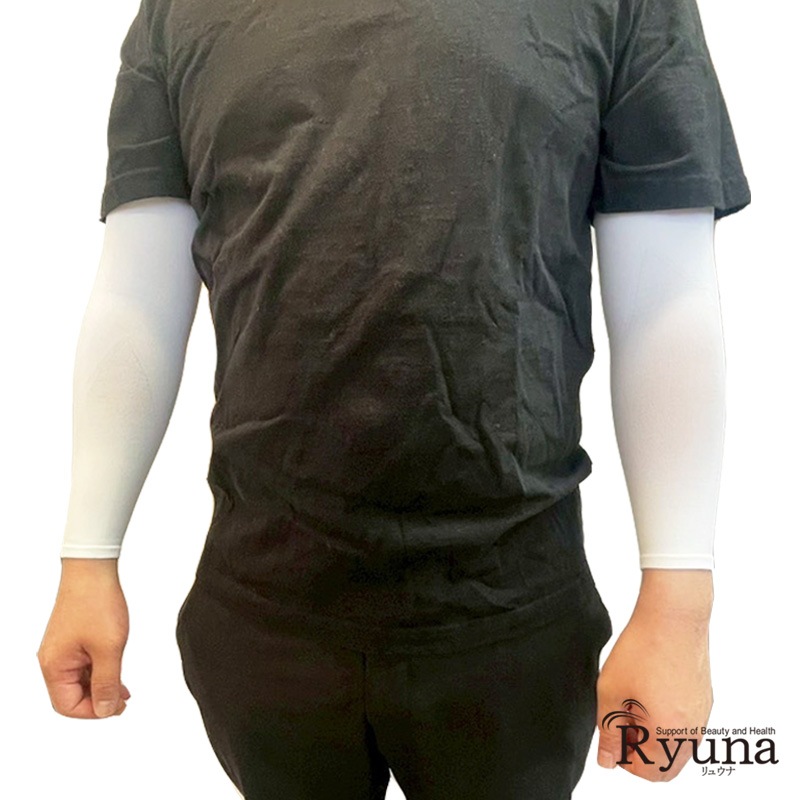 氷冷感　アームカバー　ブラック　黒　ホワイト　白　日本製　接触冷感　涼感持続　フリーサイズ　 熱中症対策 　 日焼け防止　UV対策　旅行　消臭　吸汗速乾　吸水速乾　SCL12-SS